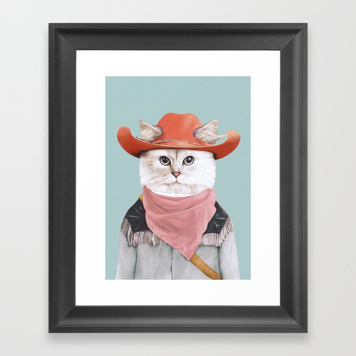 Rodeo Cat Framed Art Print