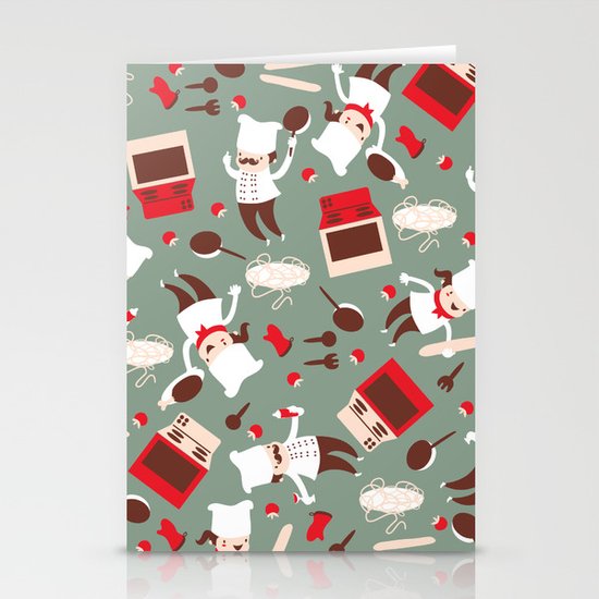 Chef pattern Stationery Cards