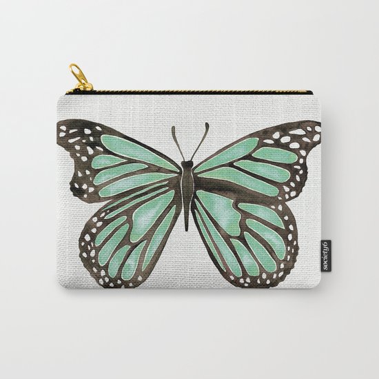 Mint Butterfly Carry-All Pouch