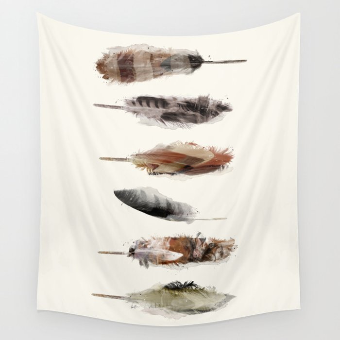Free Fall Feathers Wall Tapestry by bri.buckley Society6