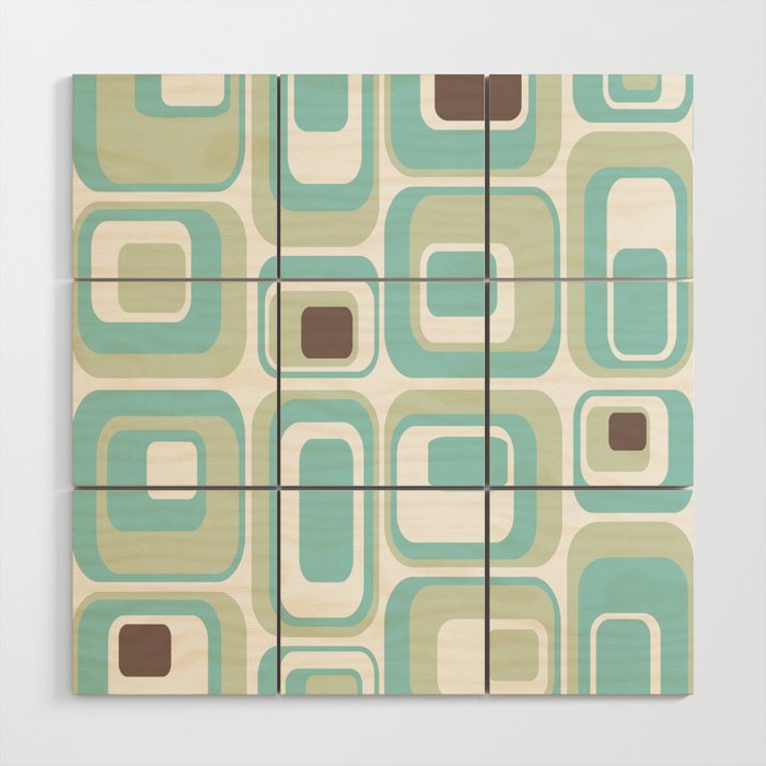 Retro Rectangles Mid Century Modern Geometric Vintage Style Wood Wall Art