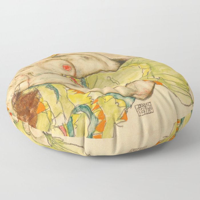 Egon Schiele "Female Lovers" Floor Pillow