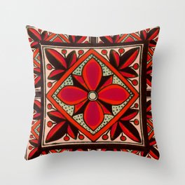 talavera mexican tile in red Throw Pillow