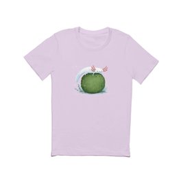 Axolotl on a Mossball T Shirt | Endangered, Moss, Curated, Leucistic, Reptile, Cute, Lizard, Mossball, Newt, Nature 
