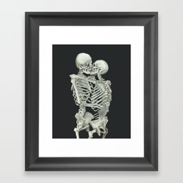 Valentine's Day Gift: Skeleton Kiss Framed Art Print