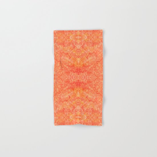 Red and orange swirls doodles Hand & Bath Towel