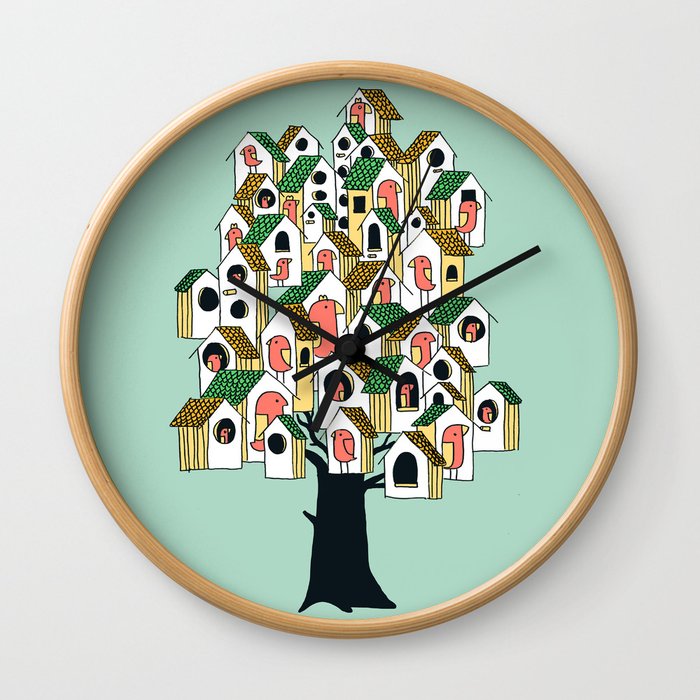 Bird houses Wall Clock