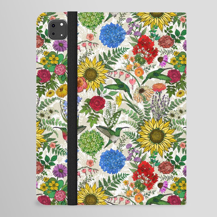 Wildflower Hummingbird Garden iPad Folio Case