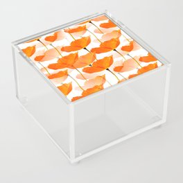 Orange Poppies On A White Background #decor #society6 #buyart Acrylic Box