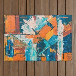 Colorful Geometric Abstract Painting Outdoor Rug