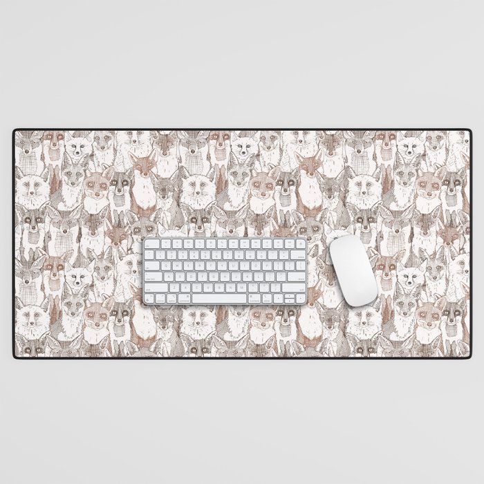 just foxes browns soft white Desk Mat