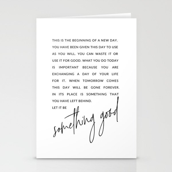 A New Day Motivational Quote Stationery Cards