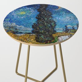 Vincent van Gogh - Country Road with Cypress and Star Side Table