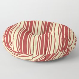 [ Thumbnail: Brown and Beige Colored Lines/Stripes Pattern Floor Pillow ]