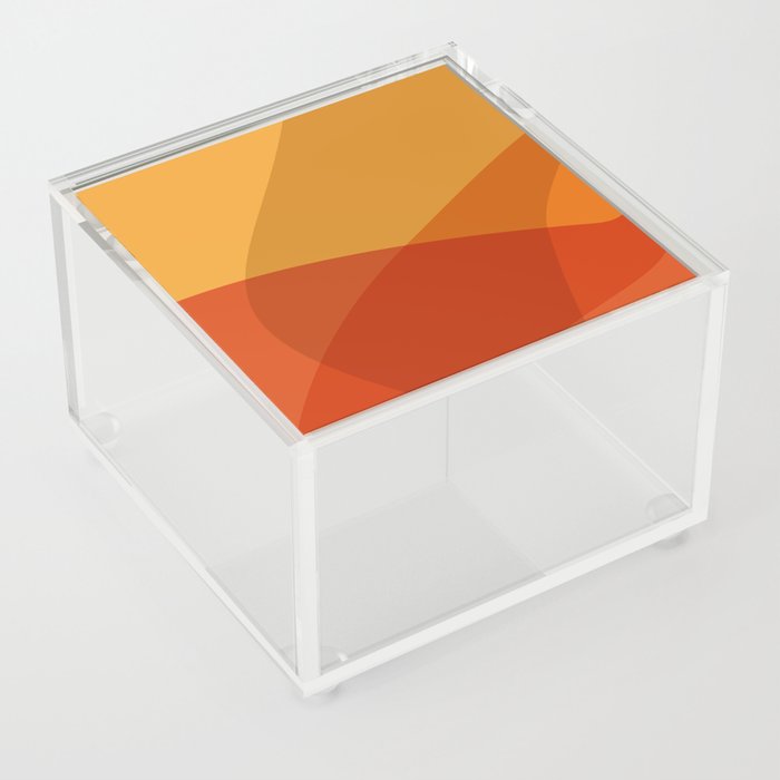 Abstract Shapes in Warm Yellow and Orange Acrylic Box