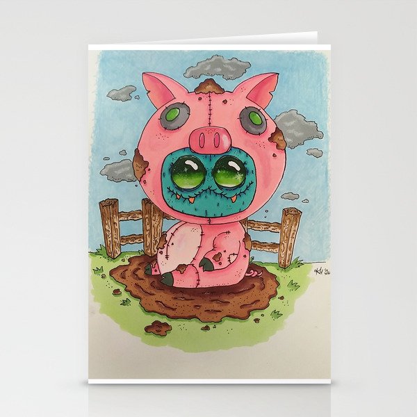 pig creature Stationery Cards