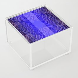 Blue stripes and circles pattern.  Acrylic Box
