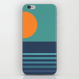 Mica - Colorful Sunset Retro Abstract Geometric Minimalistic Design Pattern iPhone Skin