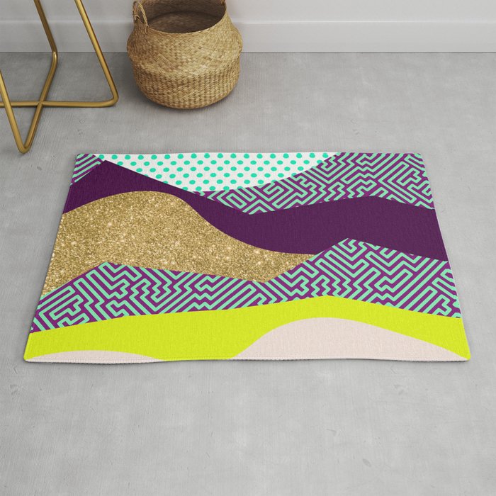 Neon Party Dunes Pattern Rug
