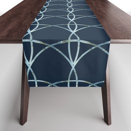 Trellis,blue damask pattern  Table Runner