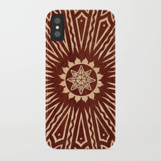 ozorahmi wood mandala iPhone Case