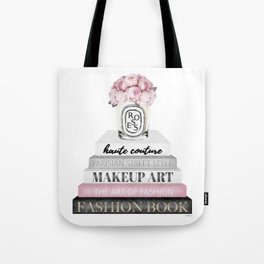 Blush, Pink, Fashion books, Peony, Peonies, Pink and Gray, Gray, Books, Fashion books, Fashion Tote Bag