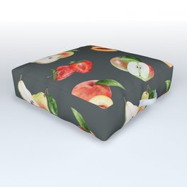 Trendy Summer Pattern with Stawberries, pears and peaches Outdoor Floor Cushion