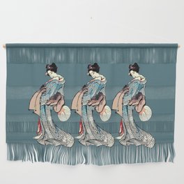 Three Little Maids Blue Wall Hanging