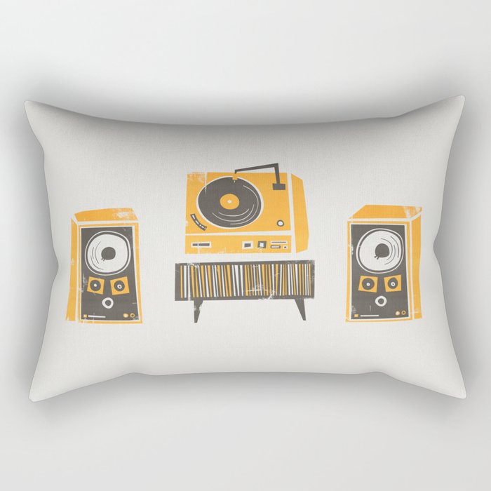 Vinyl Deck And Speakers Rectangular Pillow