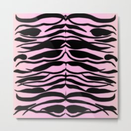 Tiger Skin Striped Pattern in Bubblegum Pink Metal Print | Pattern, Tigerprint, Graphicdesign, Tiger, Pop Art, Animalskin, Animal, Fur, Tigerpattern, Wildprint 