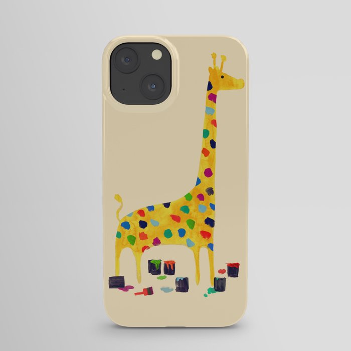 Paint by number giraffe iPhone Case