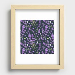 Lavender Butterfly Garden Recessed Framed Print