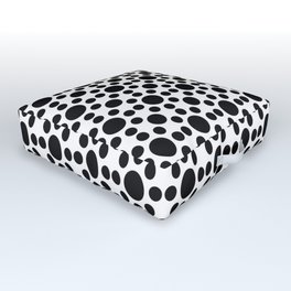 Black and White Repeat Pattern 13 Outdoor Floor Cushion