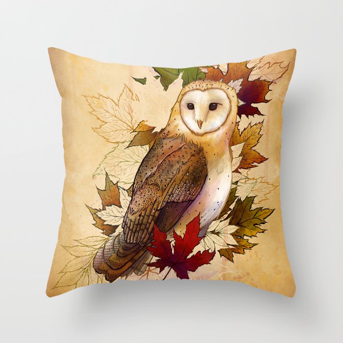 Autumn Barn Owl Throw Pillow By Taylorrose Society6
