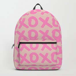 XOXO Print Peach And Pink Hugs And Kisses Minimalistic Wall Art XOXO Pattern Preppy Modern Decor Backpack