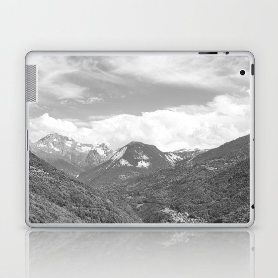 Mountains in the French alps art print- black and white landscape and travel photography Laptop & iPad Skin