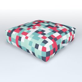 Color Halftone Background. Abstract Multicolor Texture with Squares. Retro Tech Halftone Outdoor Floor Cushion
