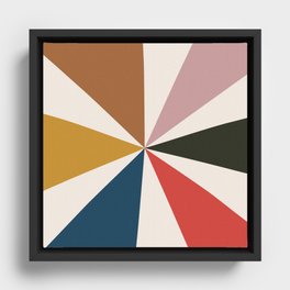 70s retro vintage geometric shapes  Framed Canvas