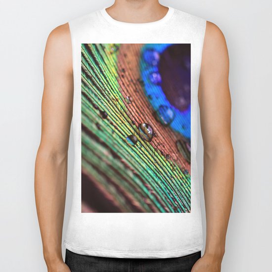 peacock feather Biker Tank