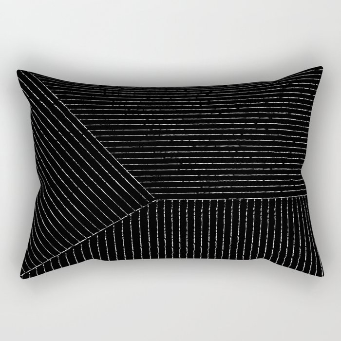 Lines (Black) Rectangular Pillow