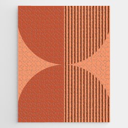 Abstraction Shapes 118 in Terracotta Brown Shades (Moon Phase Abstract)  Jigsaw Puzzle