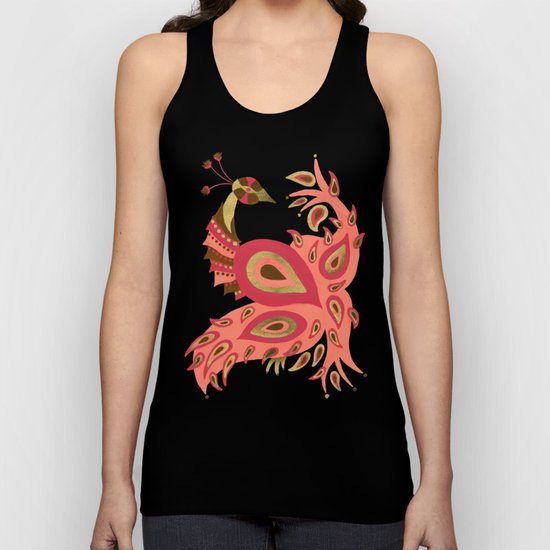 Peacock – Rose & Gold Unisex Tank Top
