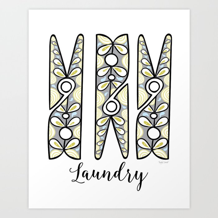Clothespin Laundry Wall Art Gray Lime Green Pea Blue Clothespin Laundry Wall Art Gray Lime Green Pea Blue Print