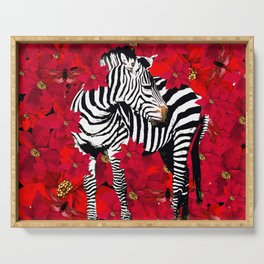 ZEBRA AND FLOWERS Serving Tray