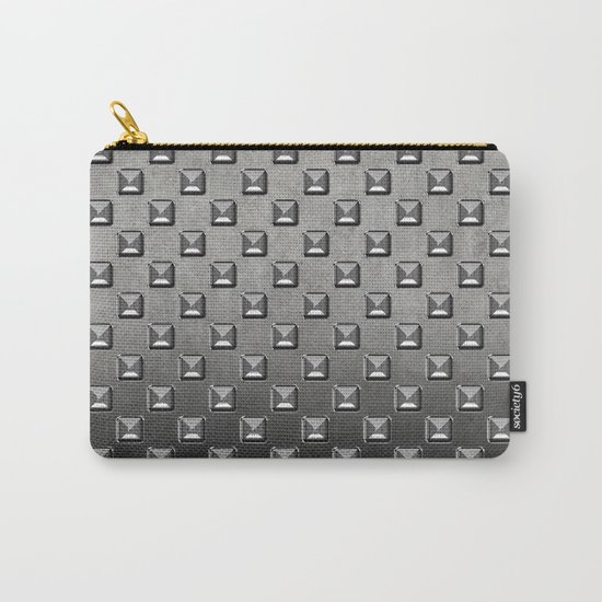 Silver Shine square embellishment on grey Carry-All Pouch