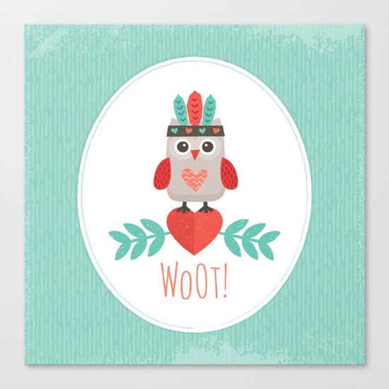 HIPSTER OWLET Canvas Print
