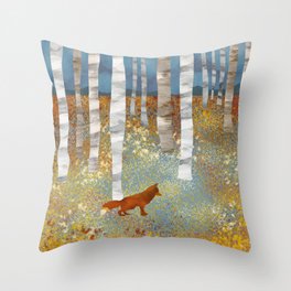Autumn Fox Throw Pillow