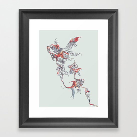 Floating in Deep Framed Art Print