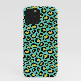 Leopard print neon green and yellow iPhone Case