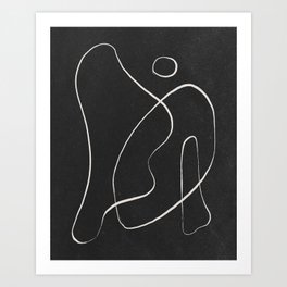 Abstract Shapes Black and White Sketch Art Print
